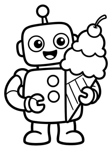 Robot with a Big Ice Cream Cone