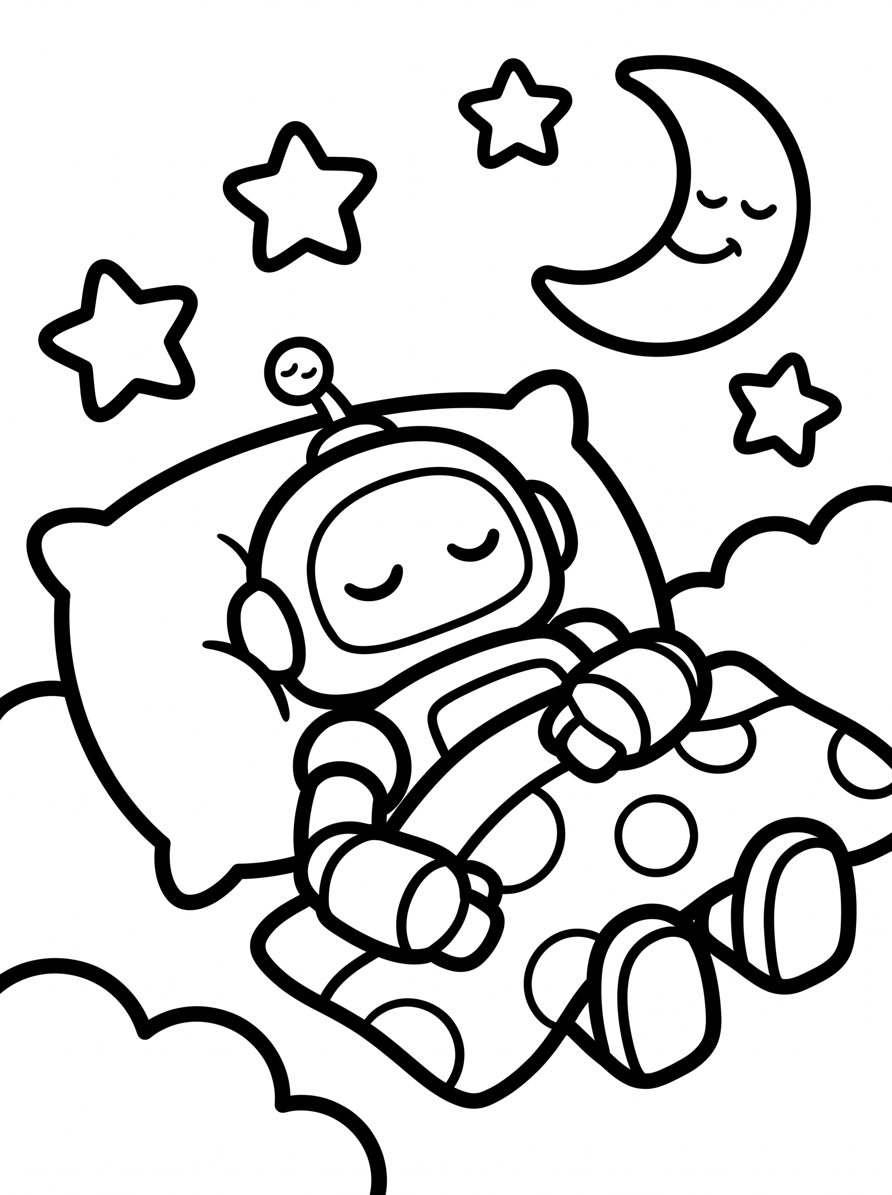 Sleepy Robot Taking a Nap coloring page