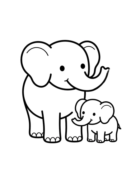 Big and Small Elephants