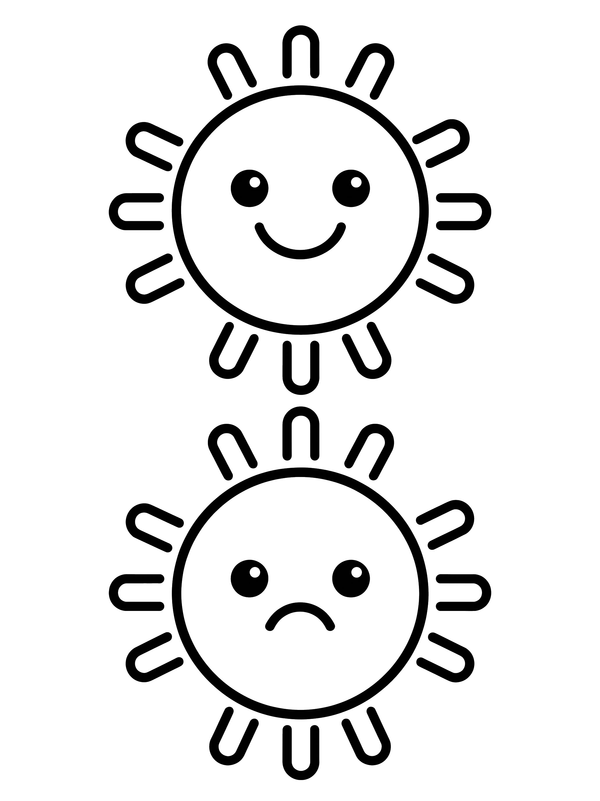 Happy and Sad Faces coloring page