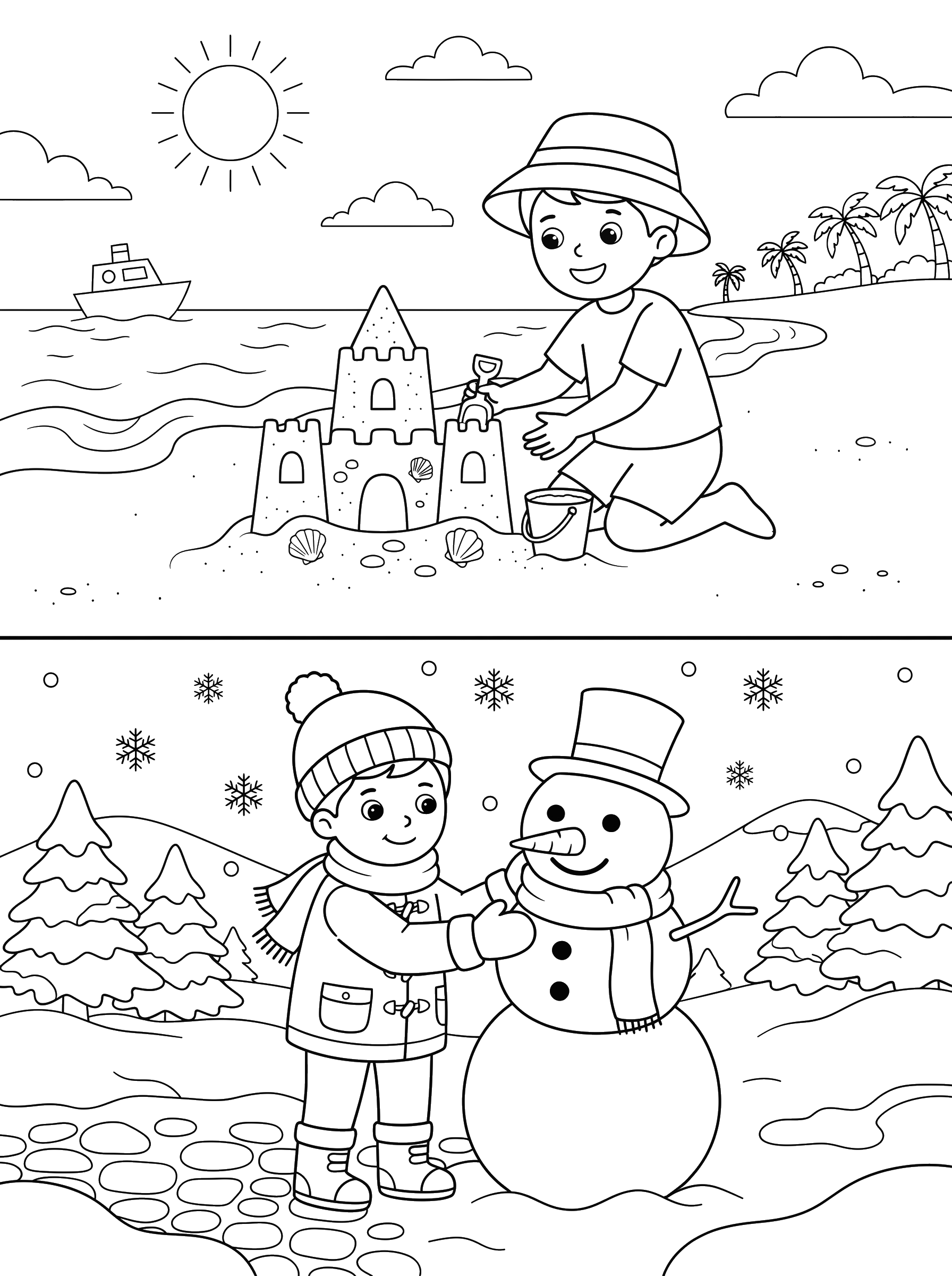 Hot and Cold coloring page