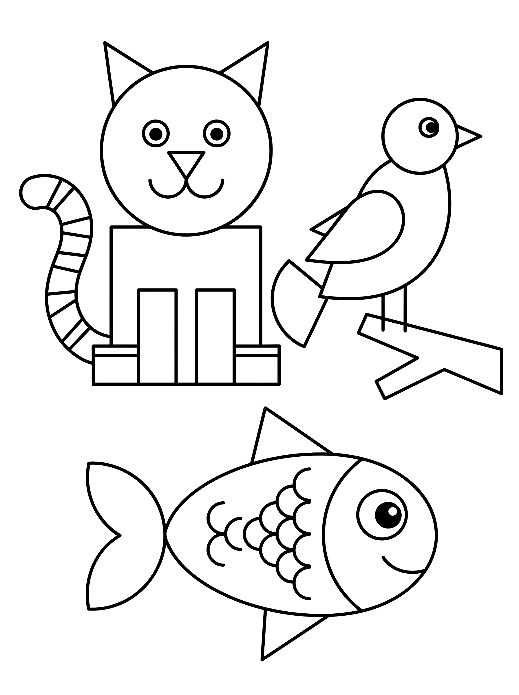 Shape Animals coloring page