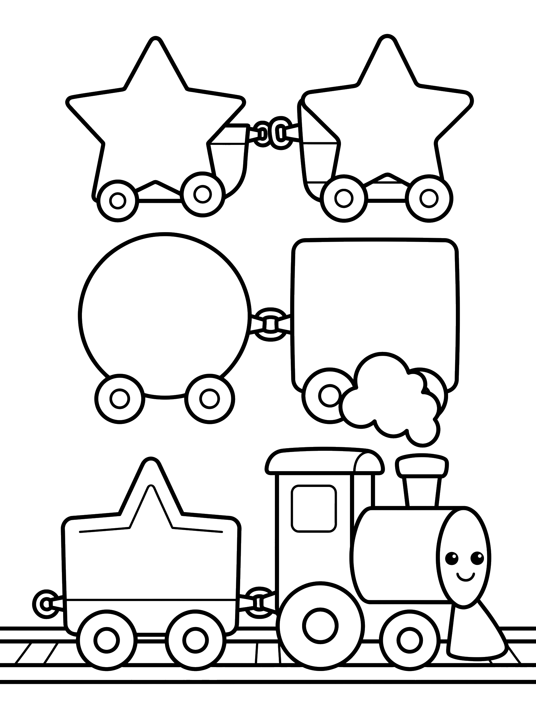 Shape Train coloring page