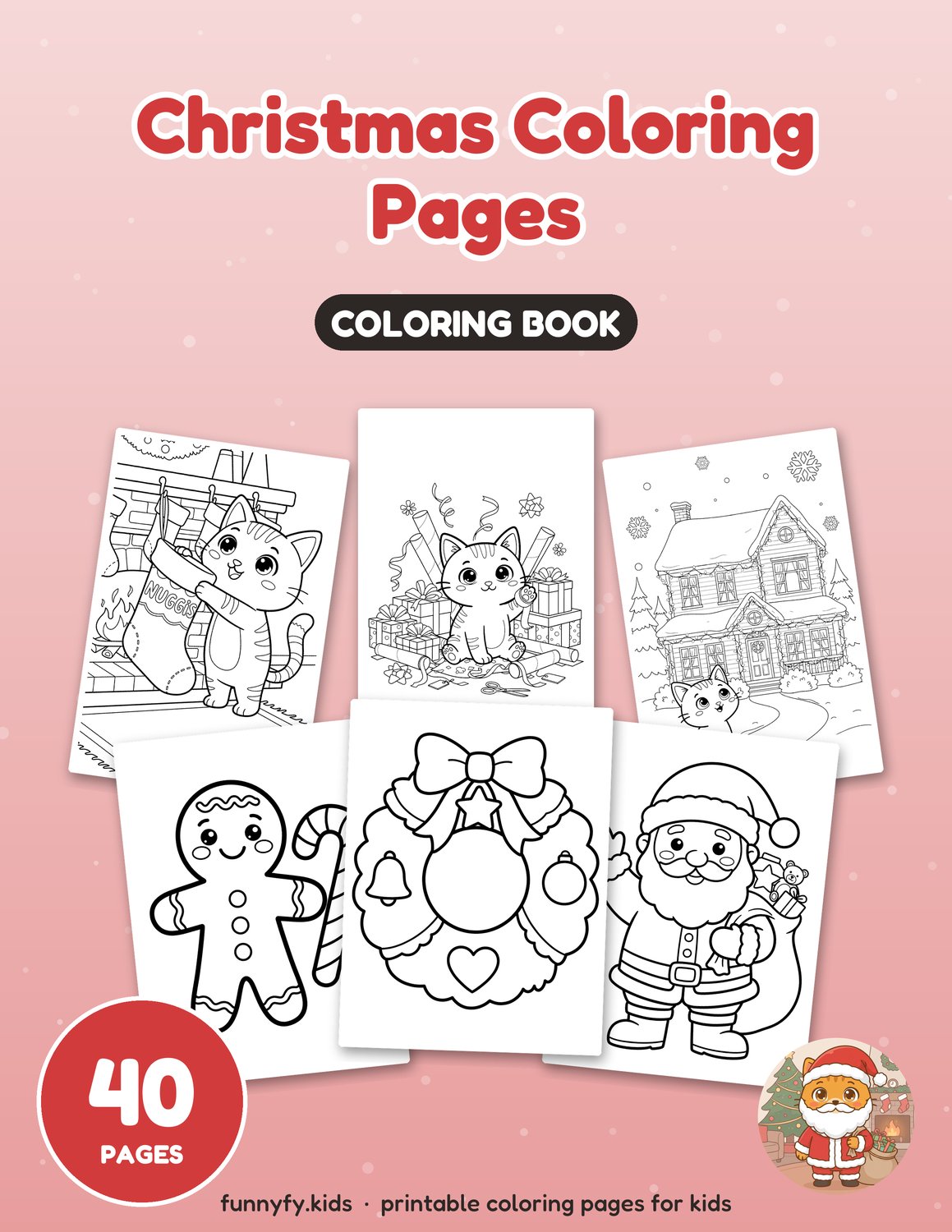 Christmas printable coloring book cover