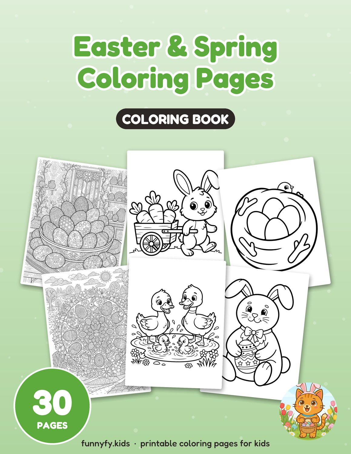 Easter & Spring printable coloring book cover