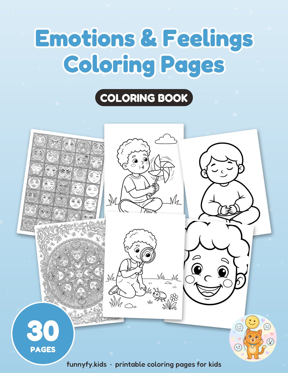 Emotions & Feelings printable coloring book cover