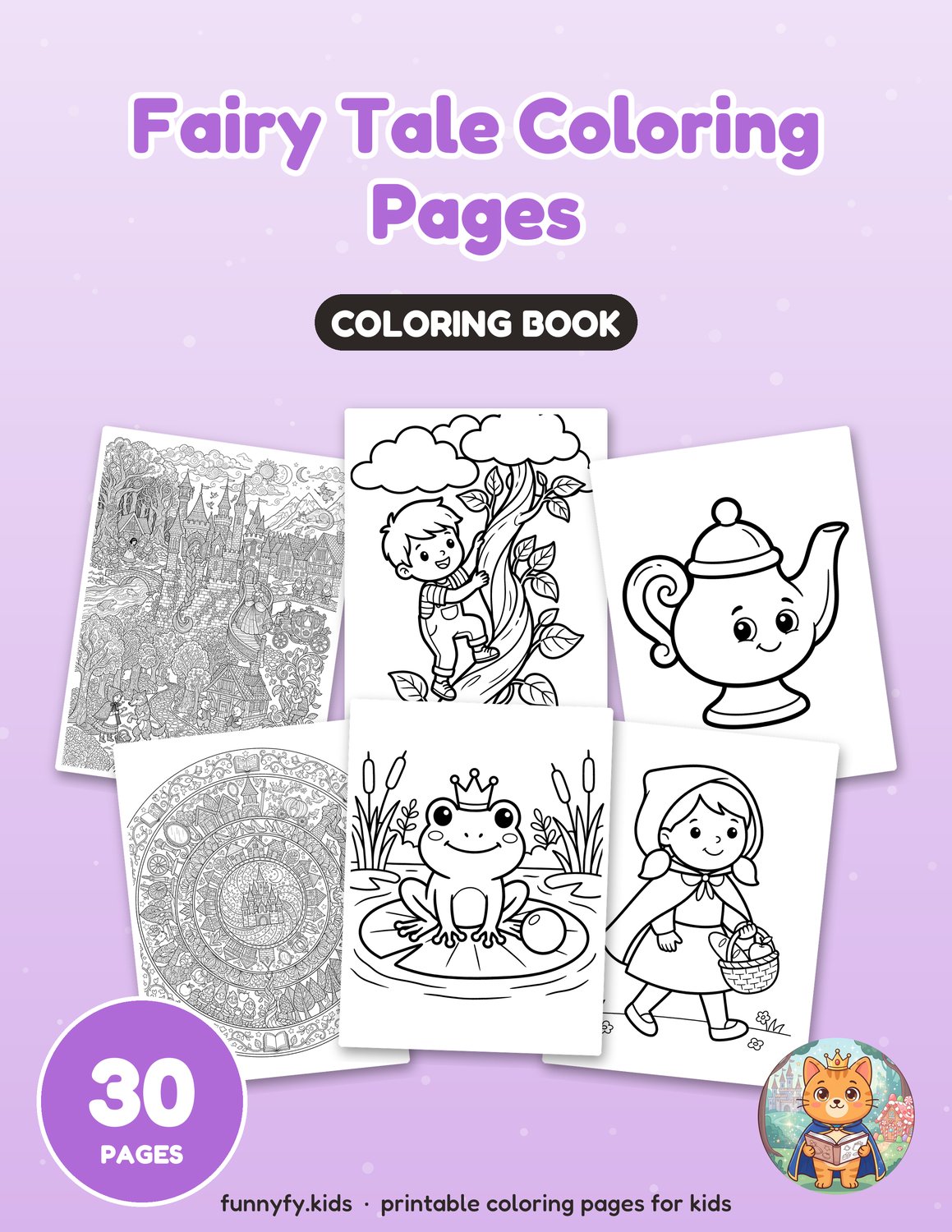 Fairy Tale printable coloring book cover