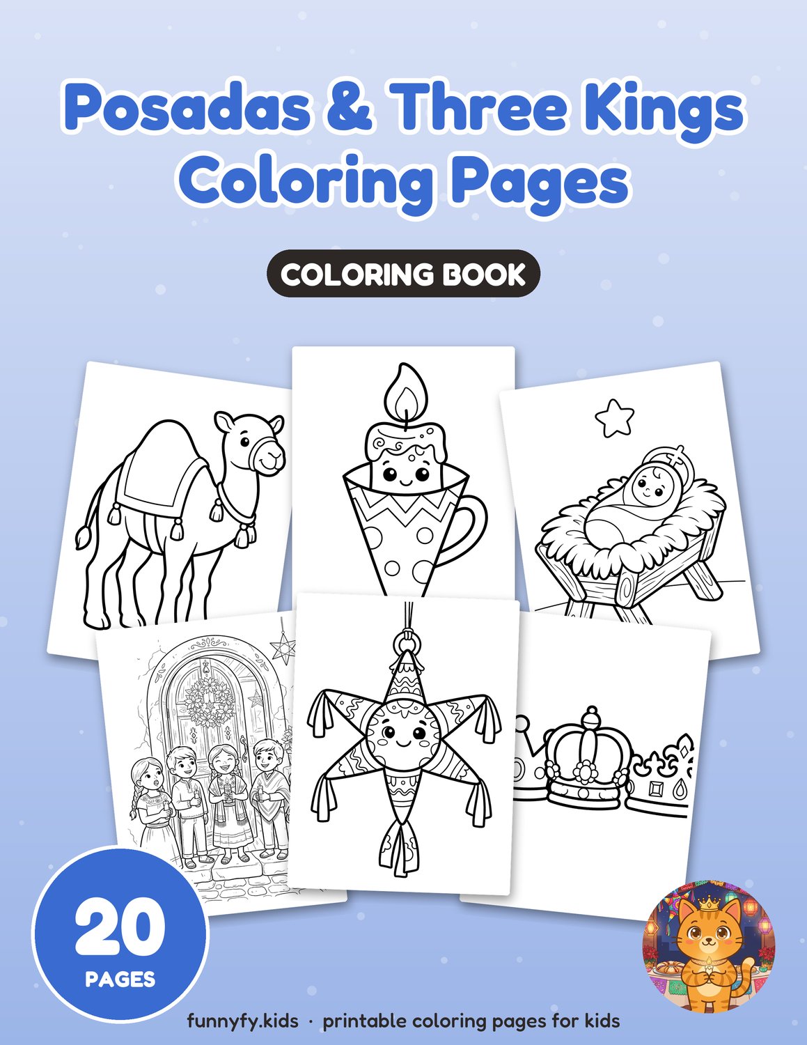 Posadas & Three Kings printable coloring book cover