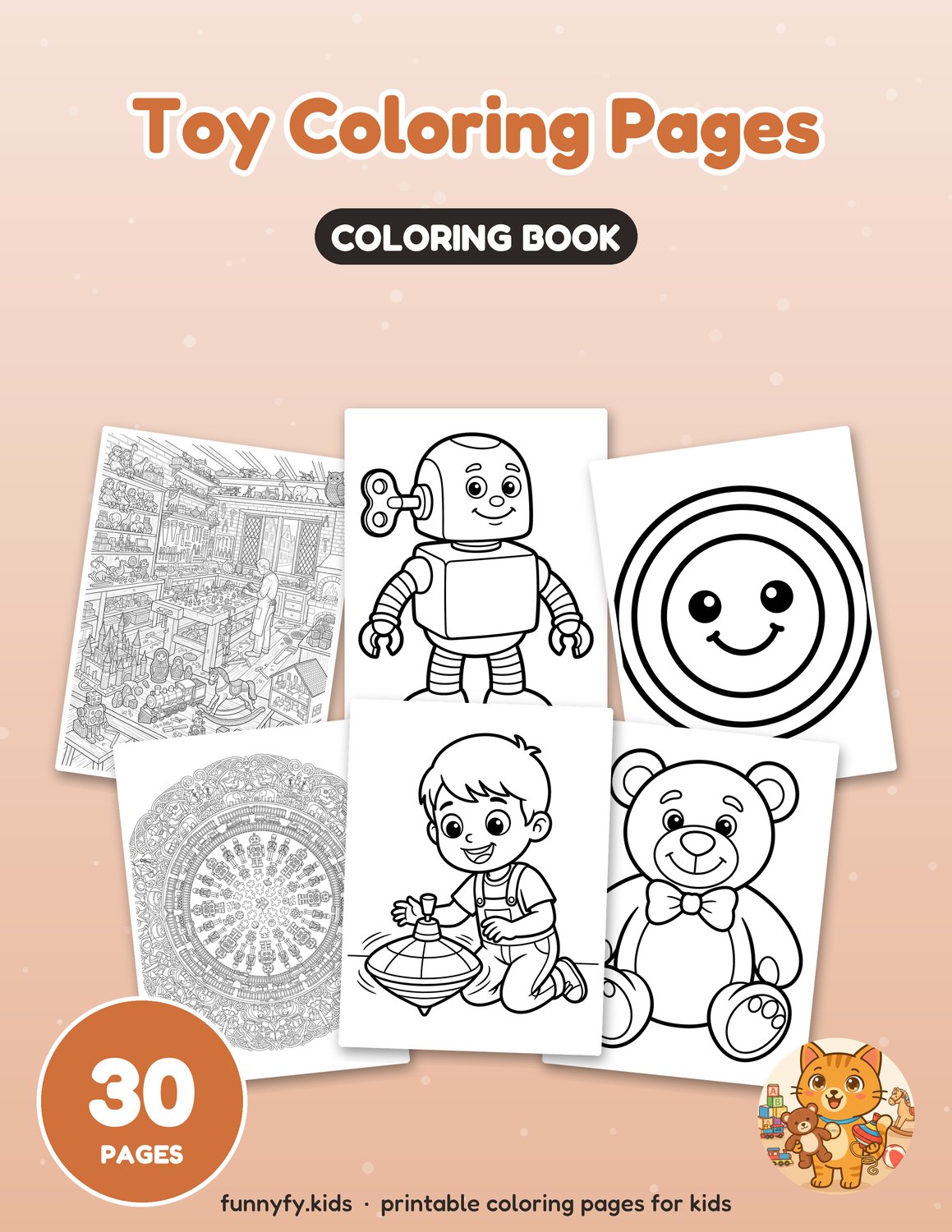 Toy printable coloring book cover