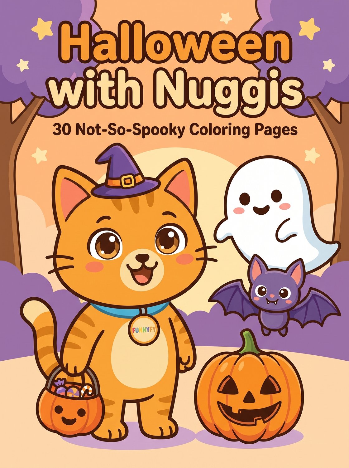 Halloween with Nuggis printable coloring book cover
