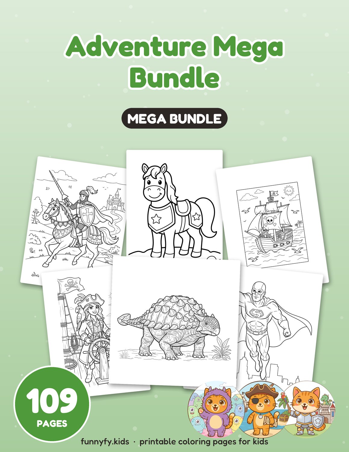 Adventure printable coloring book cover