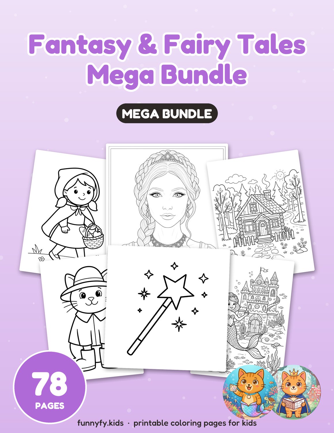Fantasy & Fairy Tales printable coloring book cover