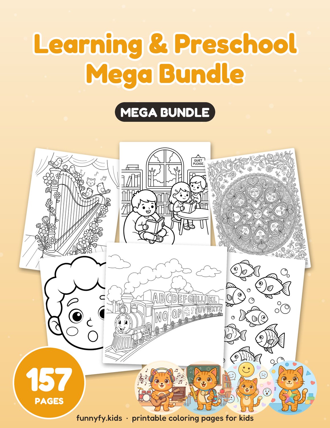 Learning & Preschool printable coloring book cover