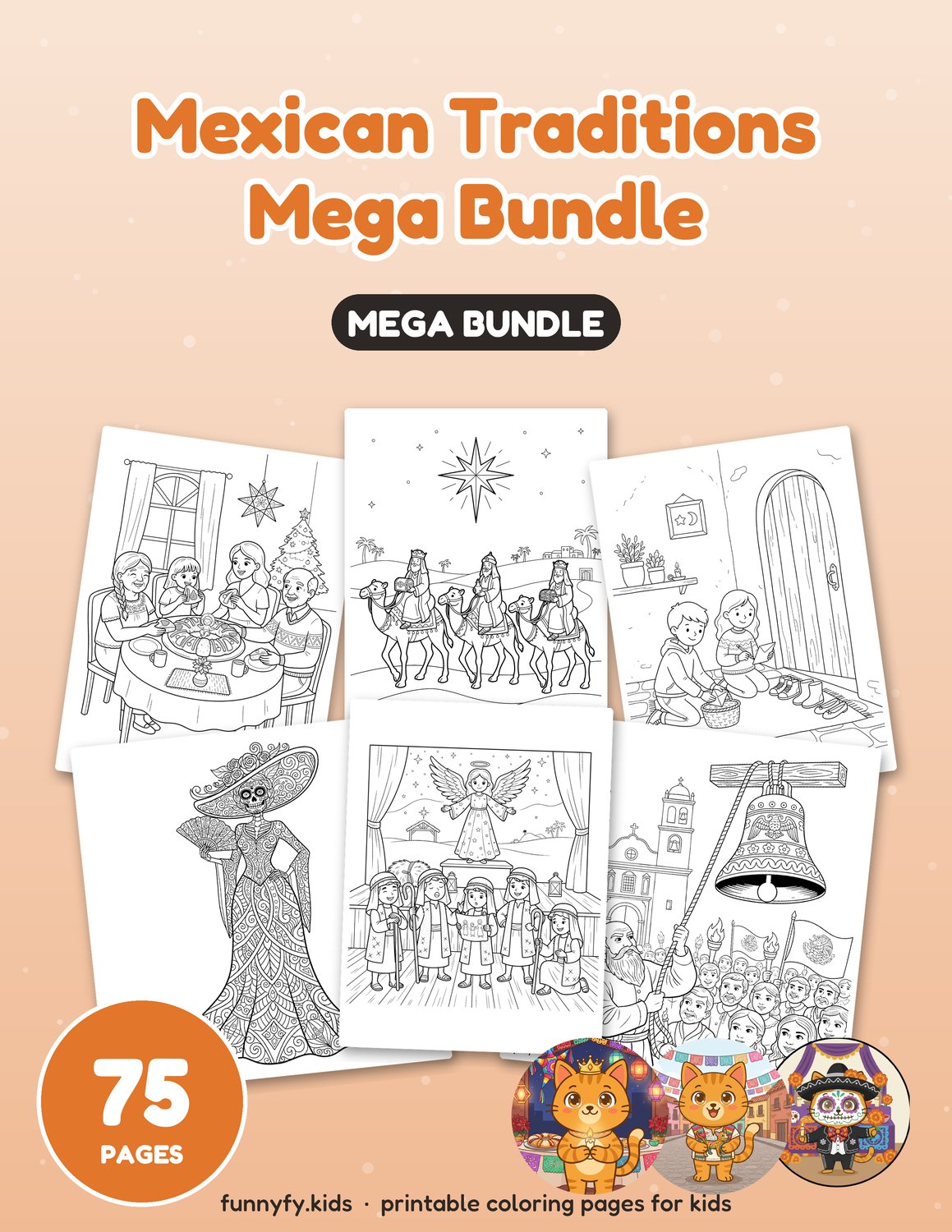 Mexican Traditions printable coloring book cover