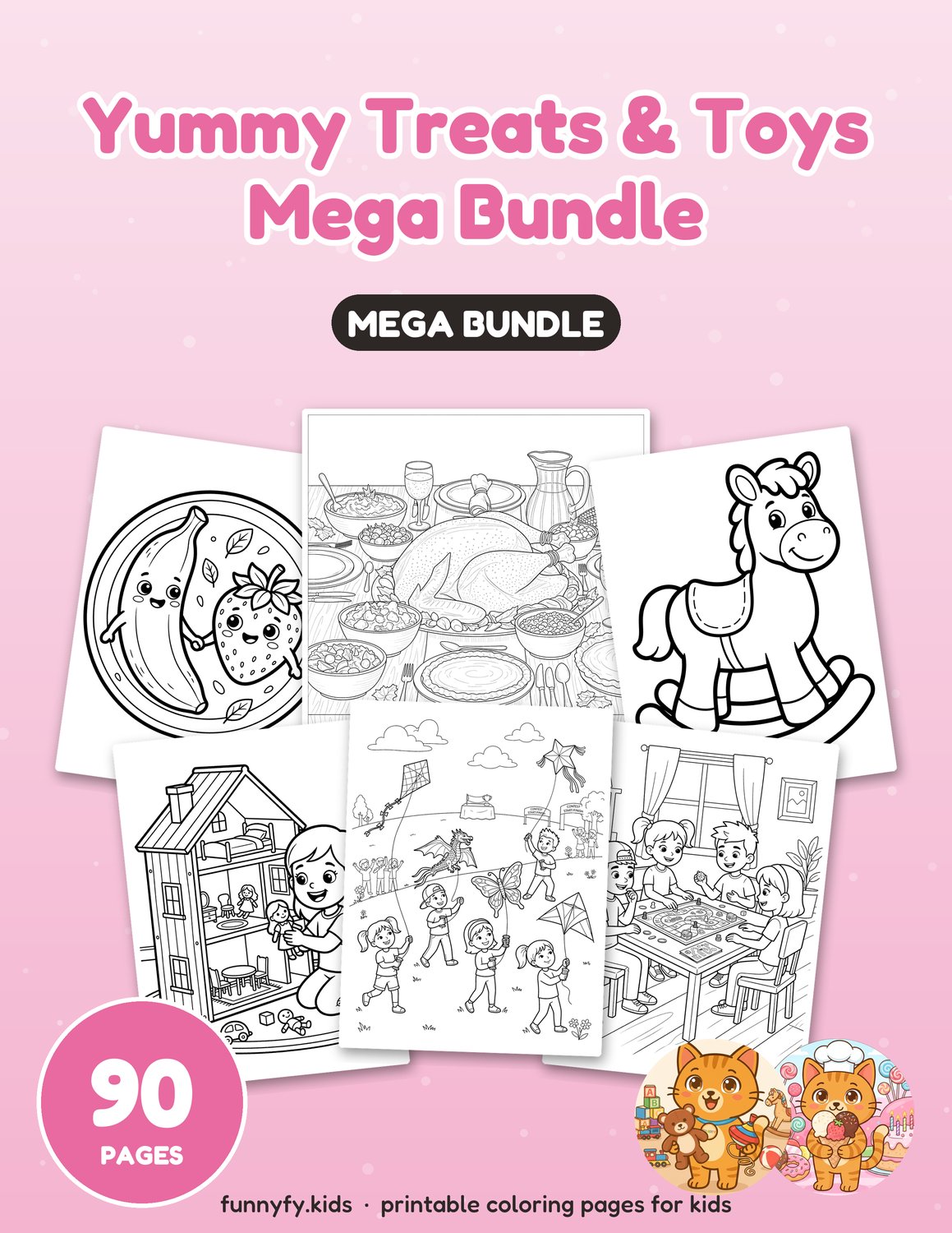 Yummy Treats & Toys printable coloring book cover