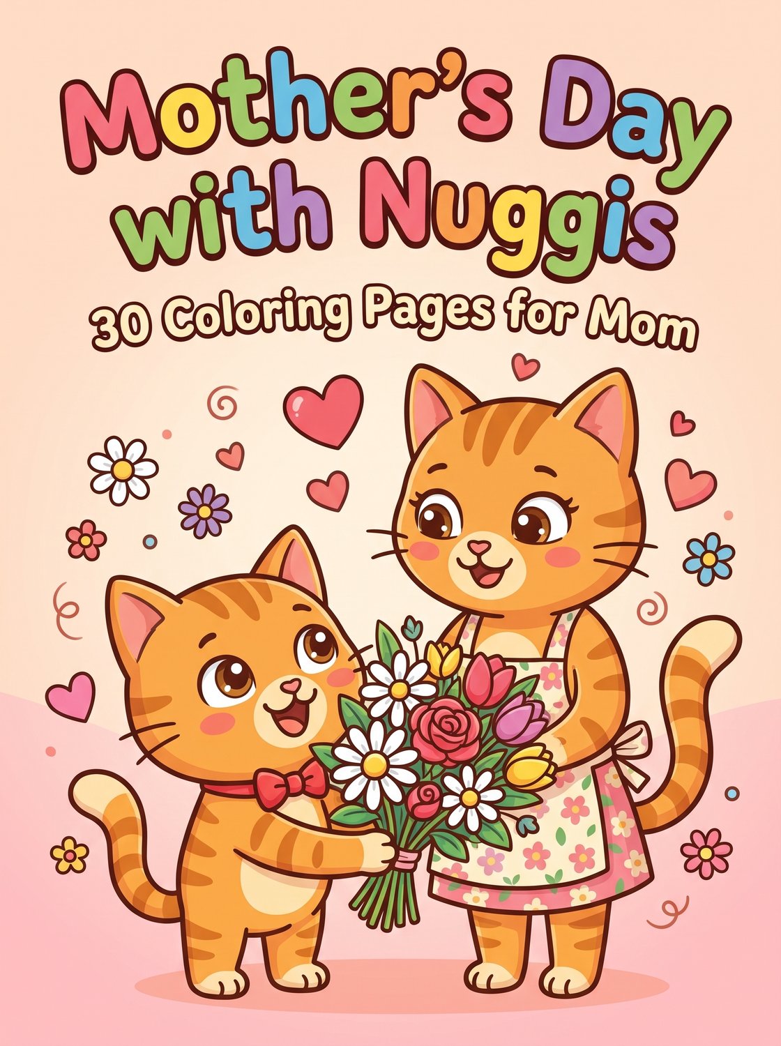 Mother's Day with Nuggis printable coloring book cover