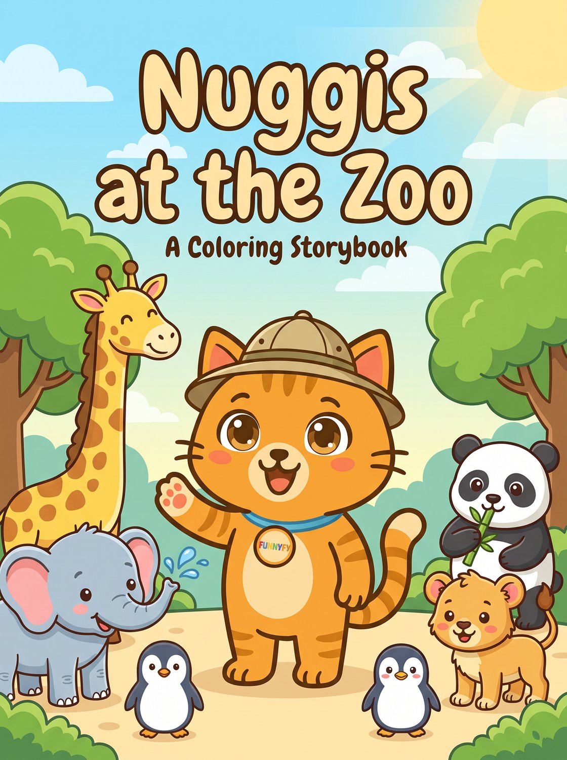 Nuggis at the Zoo printable coloring book cover