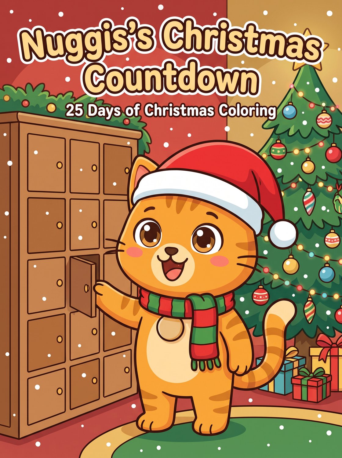 Nuggis's Christmas Countdown printable coloring book cover