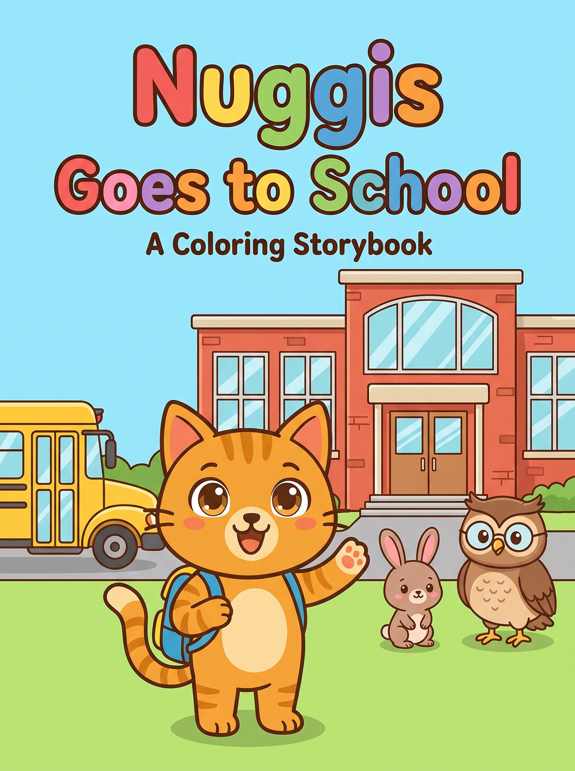 Nuggis Goes to School printable coloring book cover