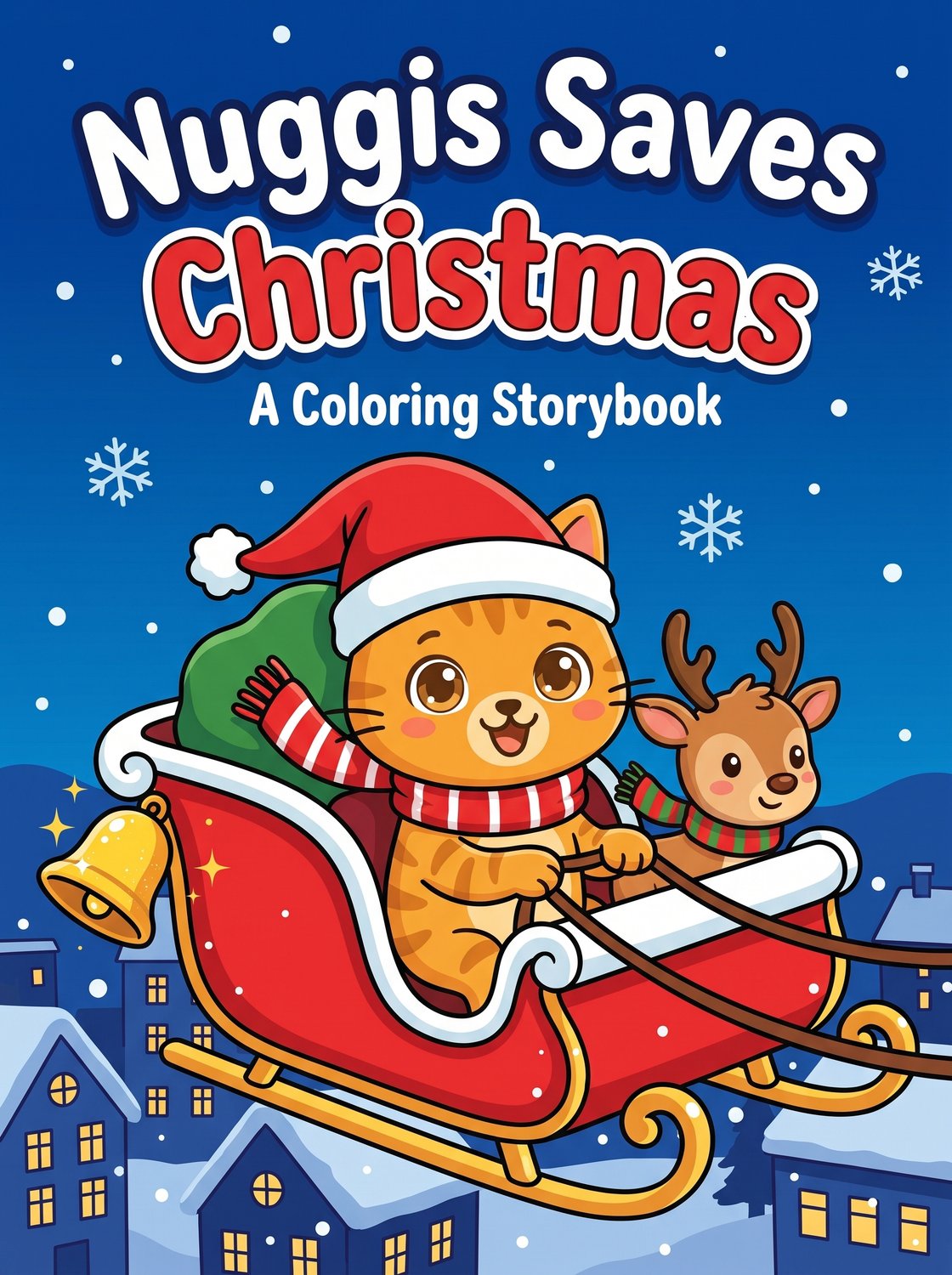Nuggis Saves Christmas printable coloring book cover