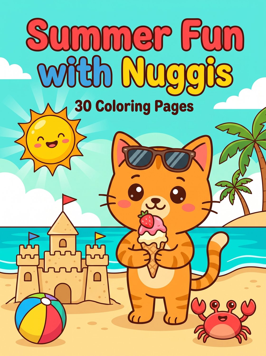 Summer Fun with Nuggis printable coloring book cover