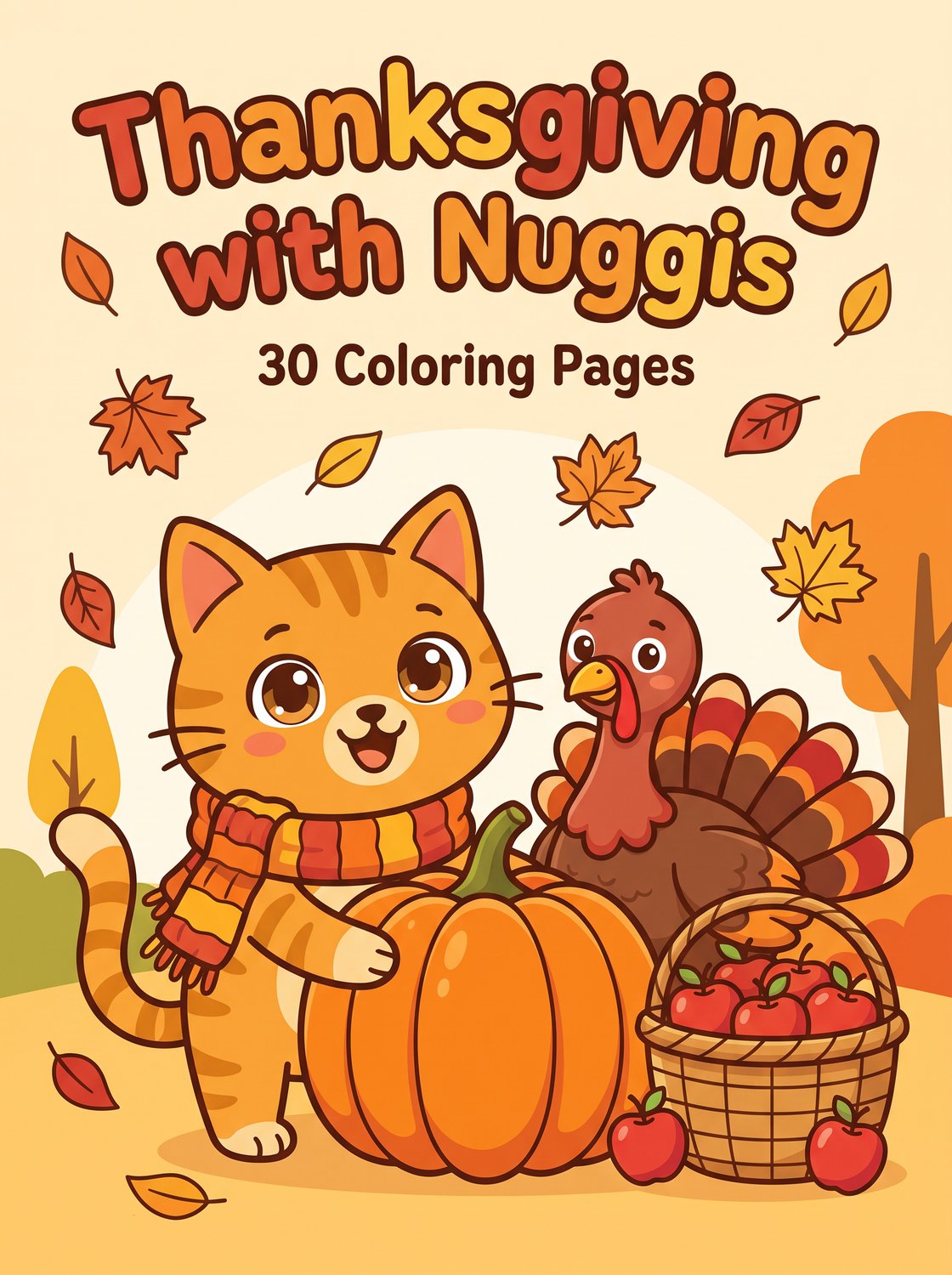 Thanksgiving with Nuggis printable coloring book cover