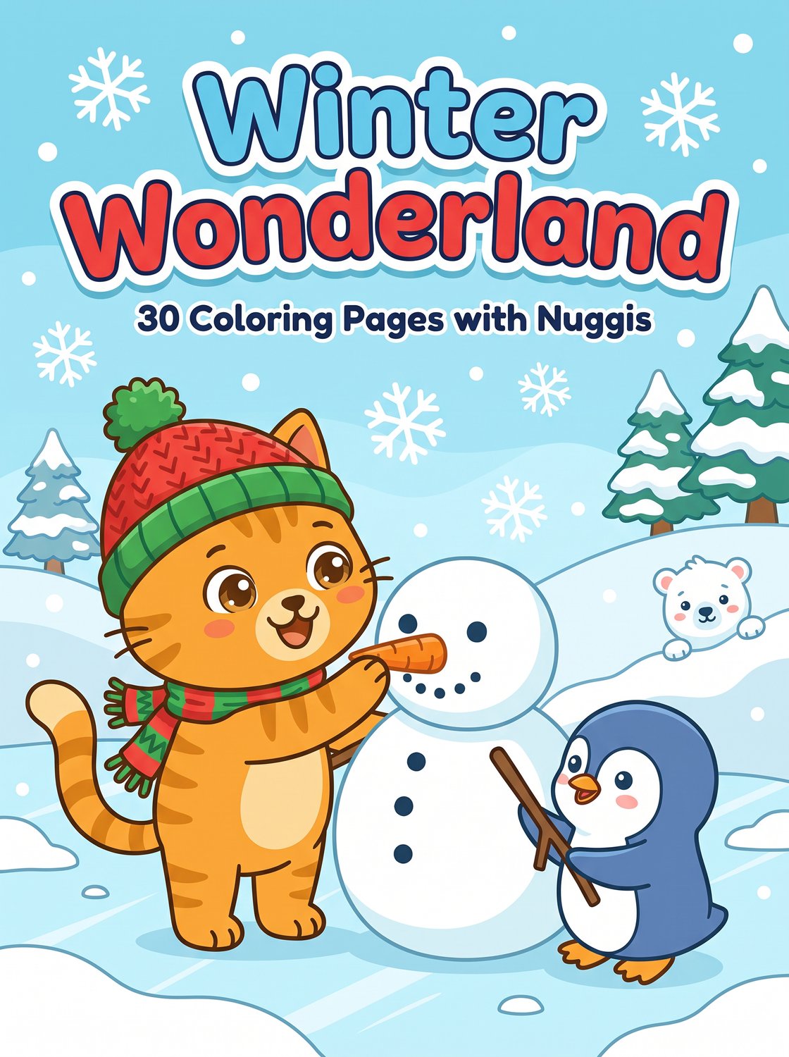 Winter Wonderland printable coloring book cover