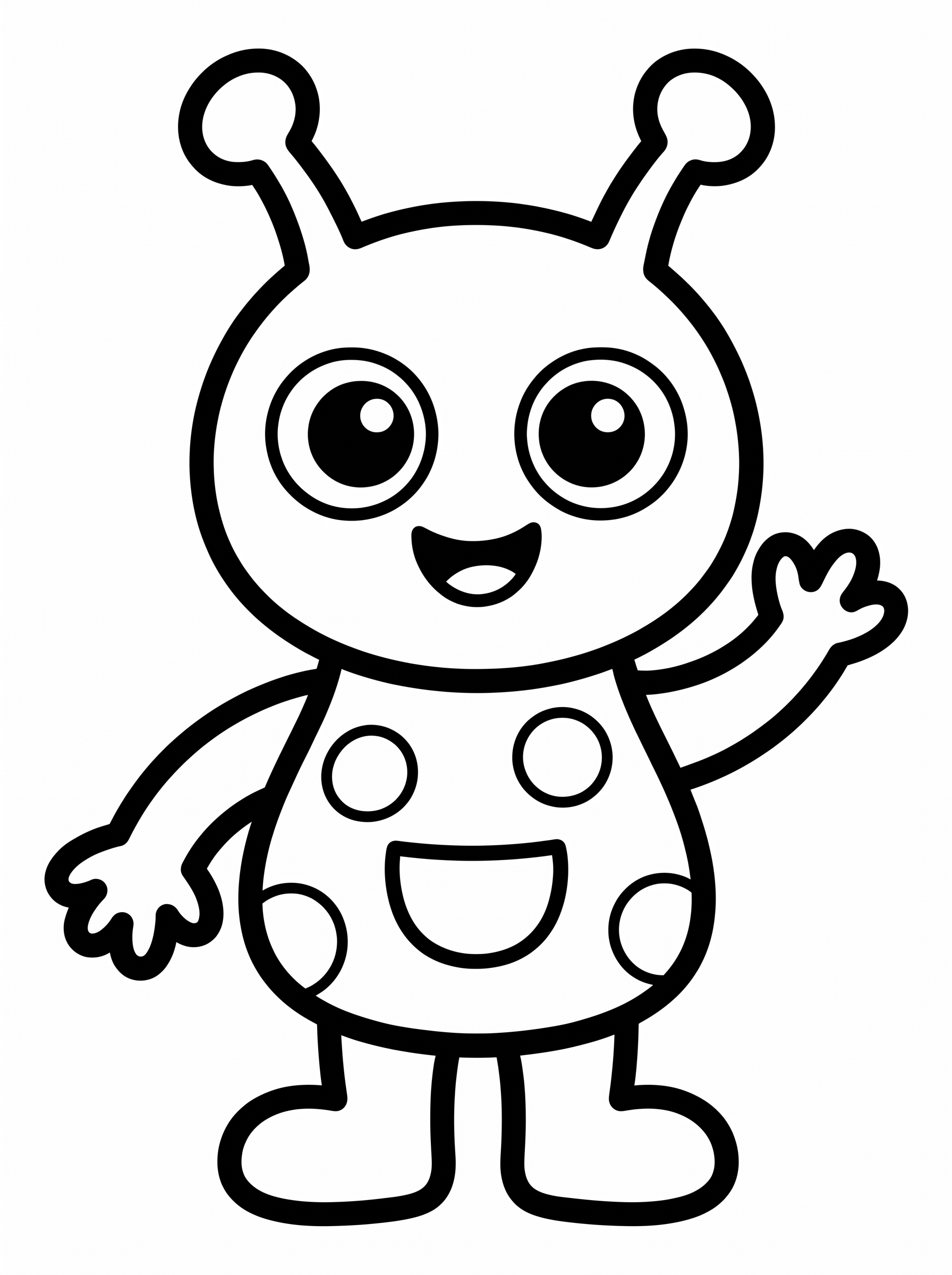 Friendly Alien with Antennae coloring page