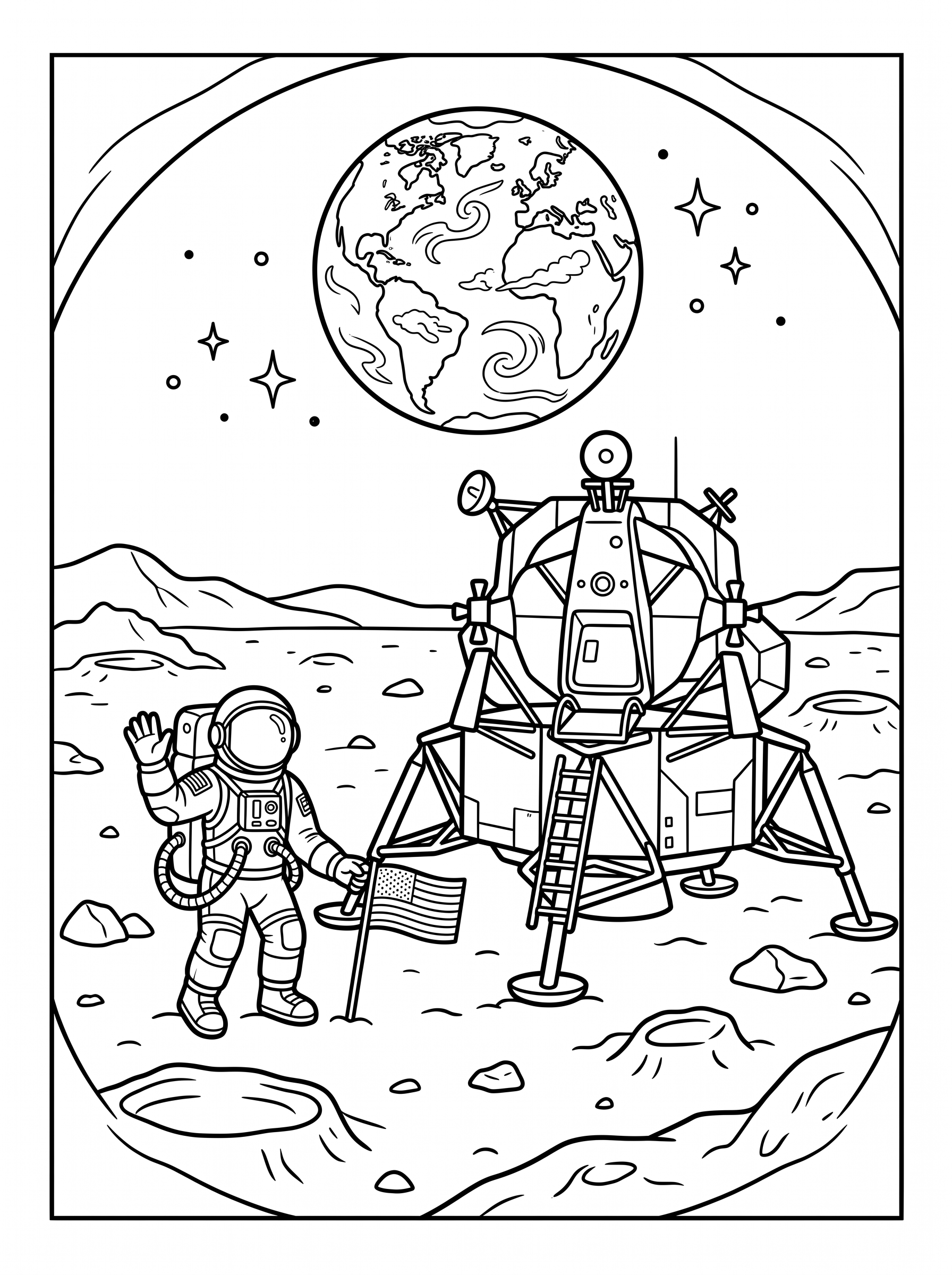 Moon Landing coloring page