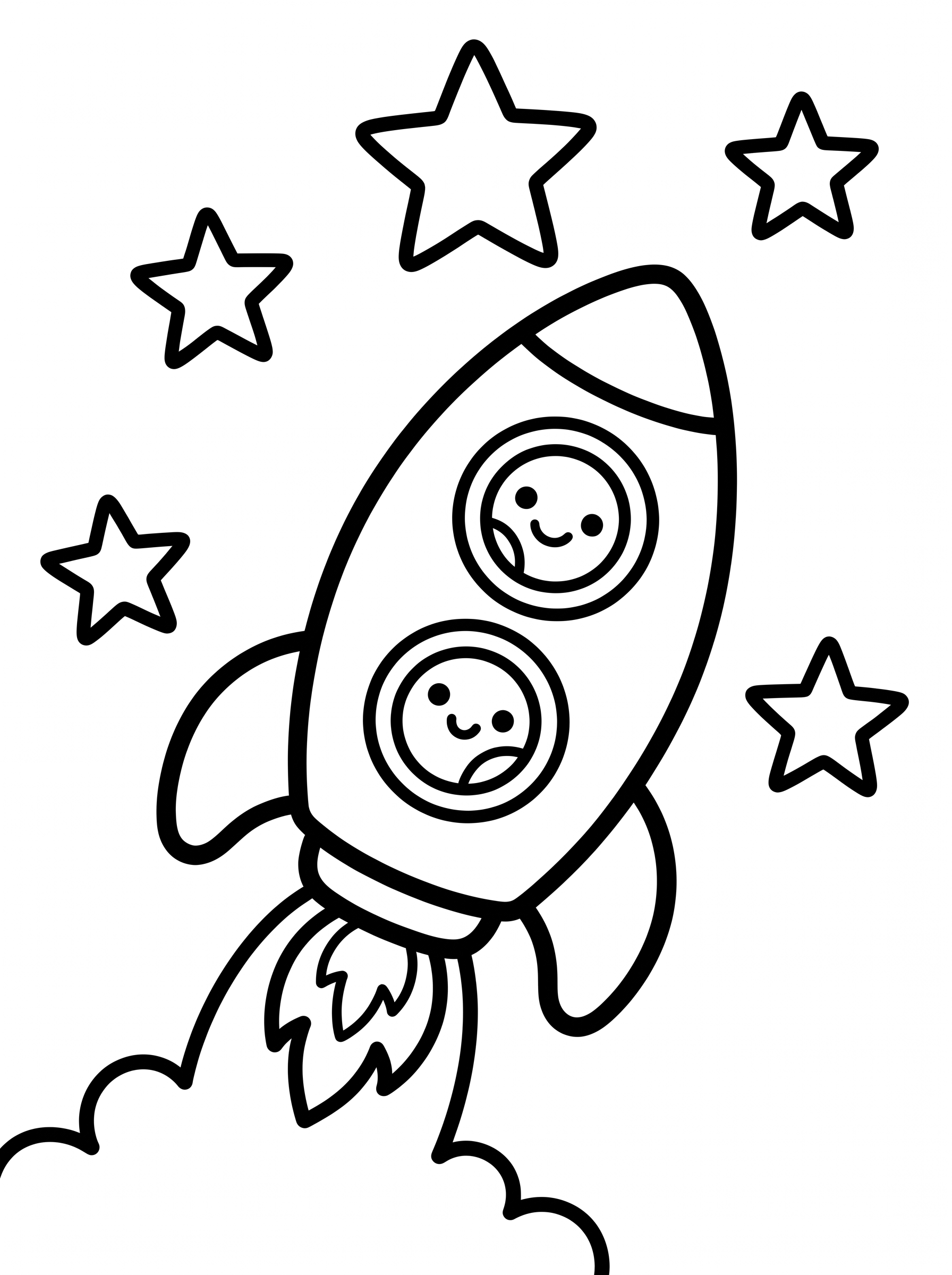 Rocket Ship Blasting Off coloring page