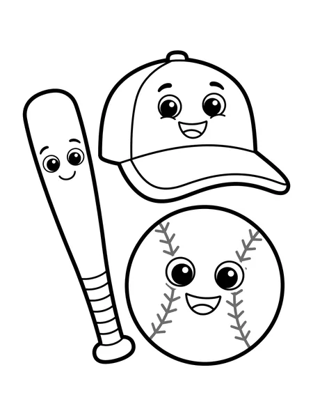 Baseball Bat, Ball and Cap