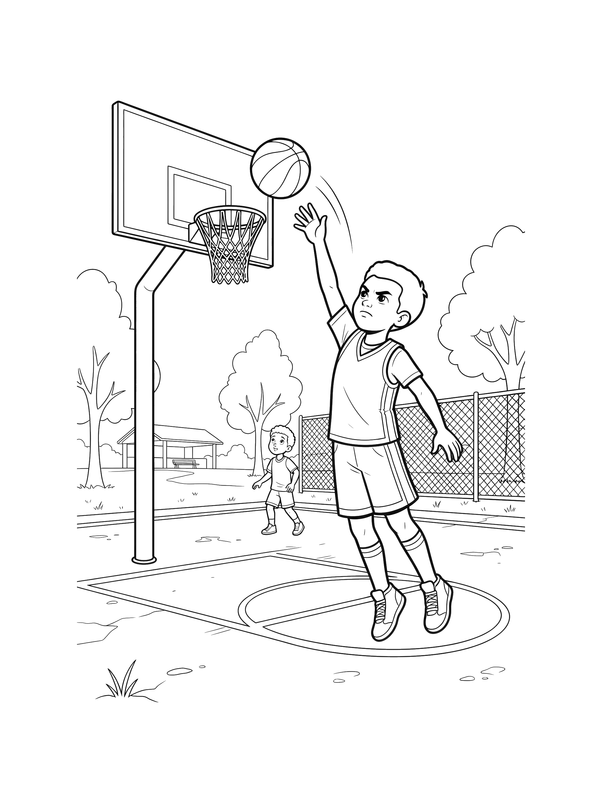 Basketball Jump Shot coloring page
