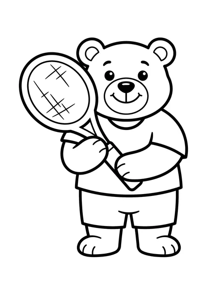 Bear Playing Tennis