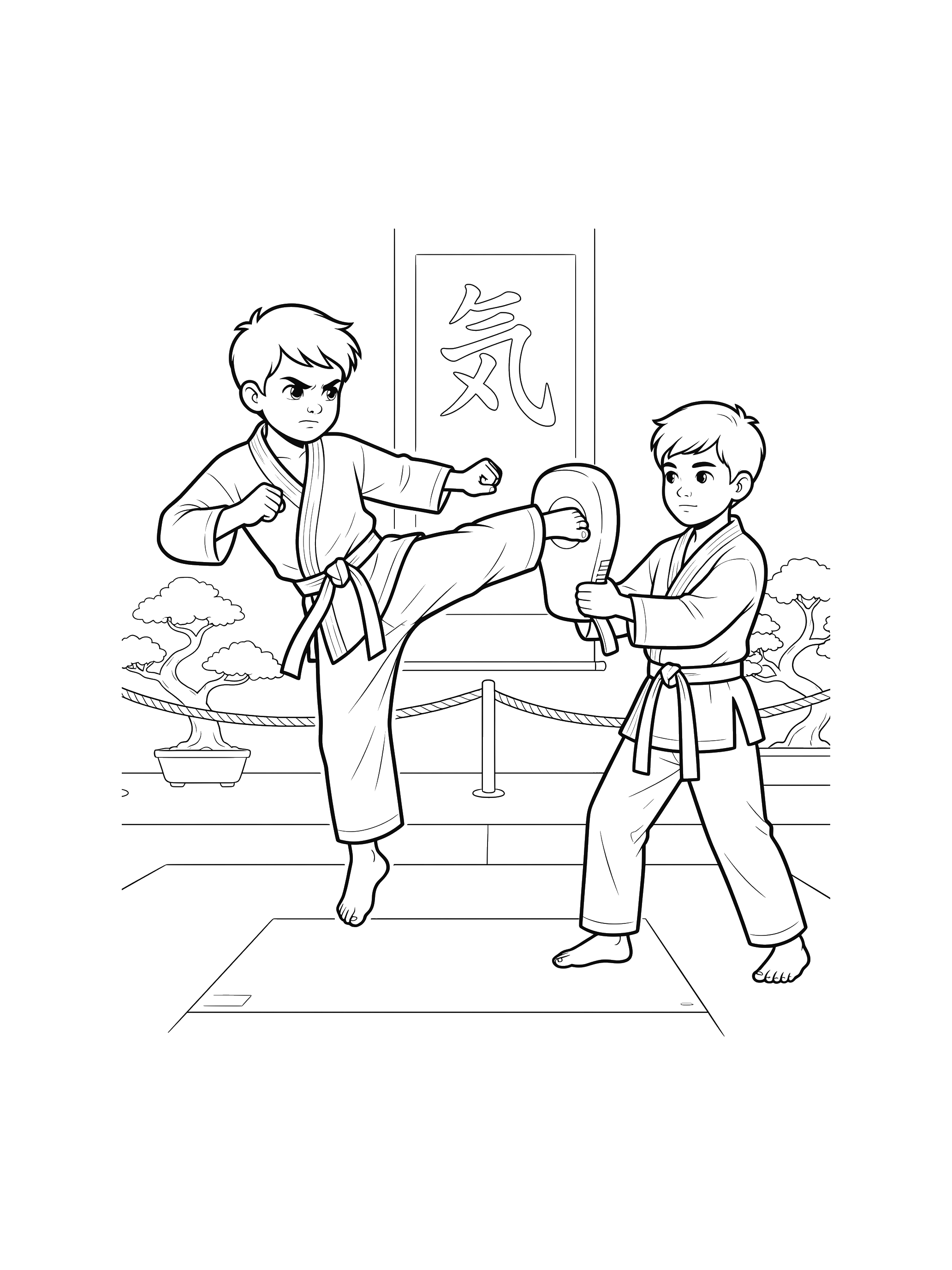 Karate Practice coloring page