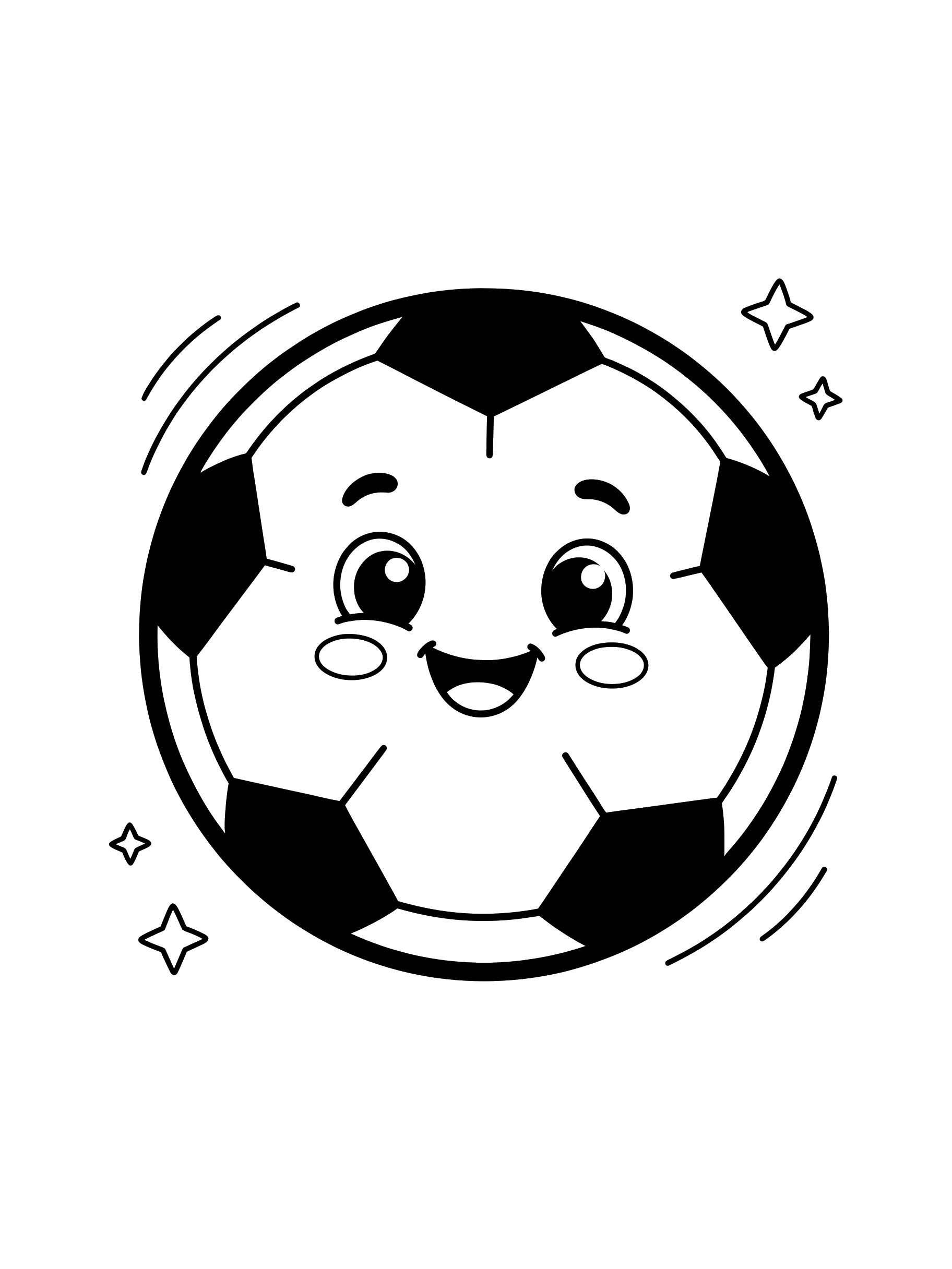 Smiling Soccer Ball coloring page