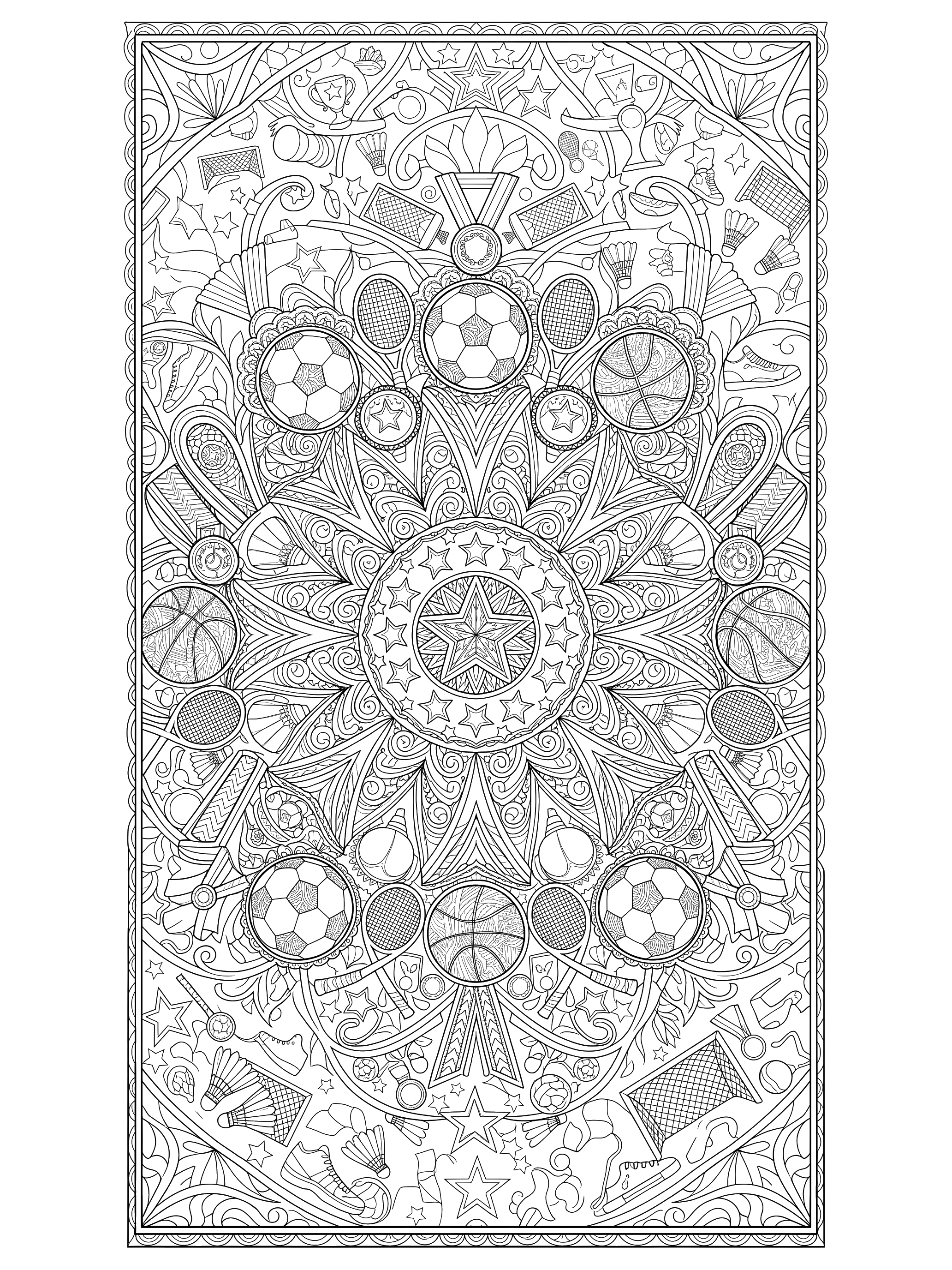 Sports Mandala coloring page