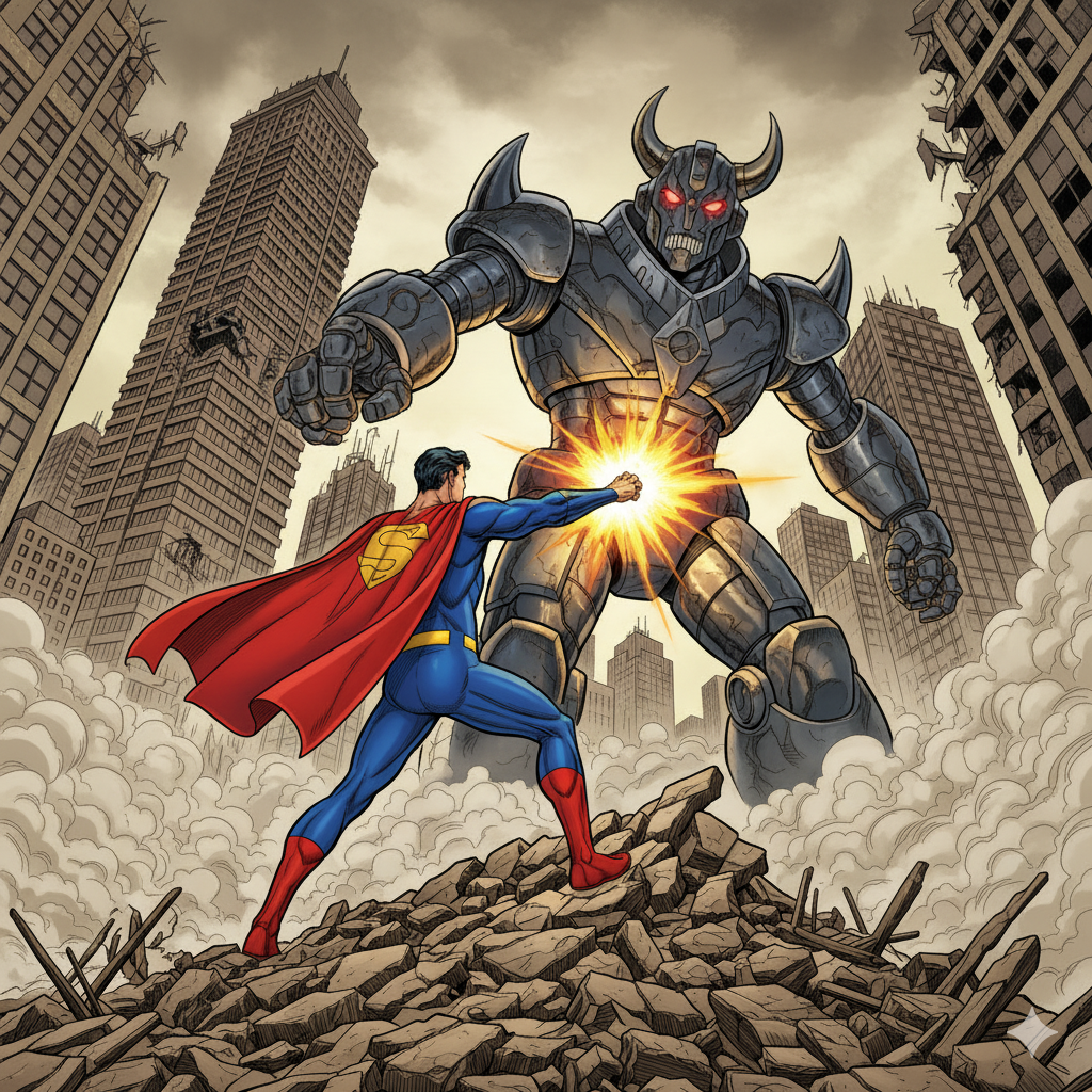 Escena de batalla coloreada con explosiones y efectos de energía