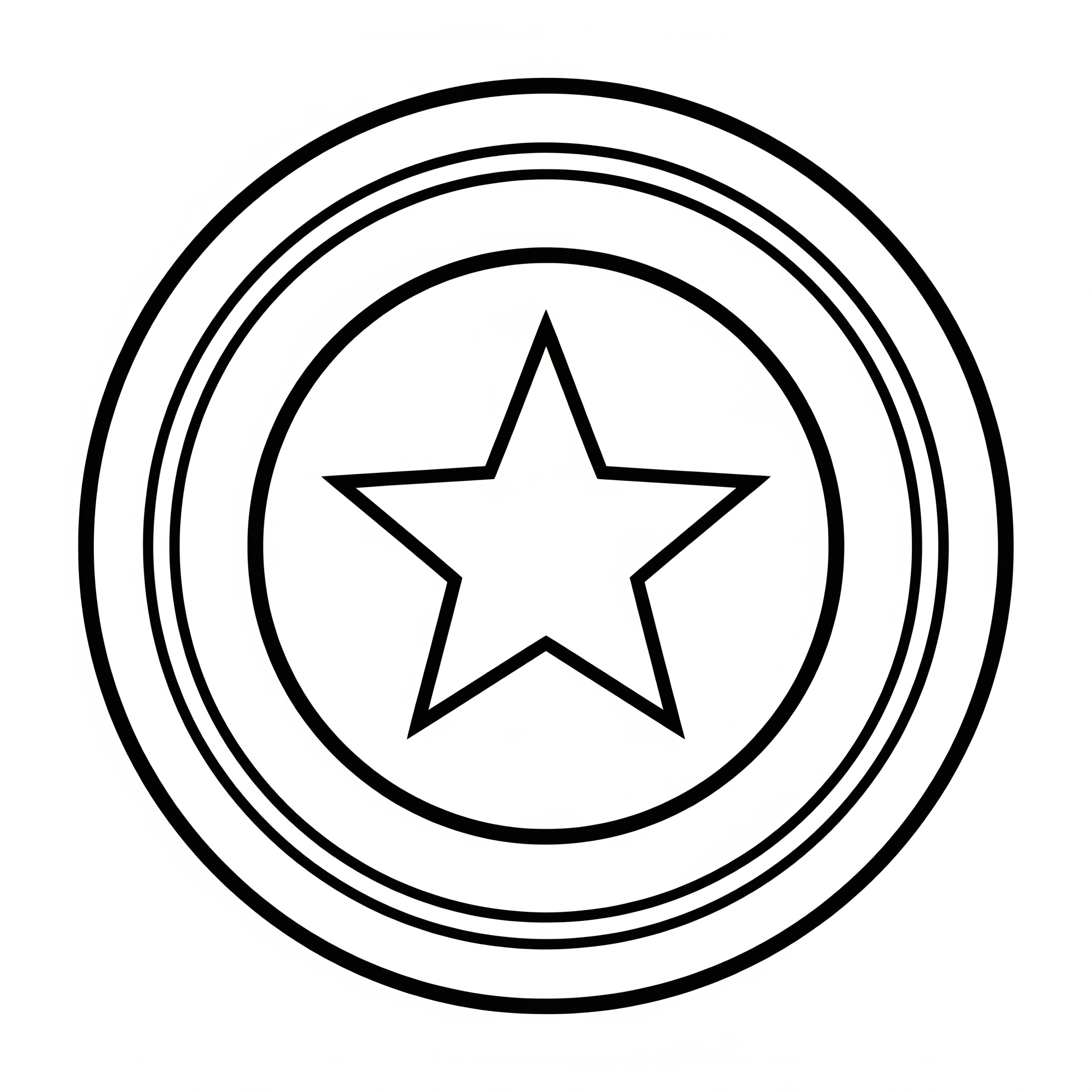 Escudo redondo con una estrella en el centro y anillos concéntricos