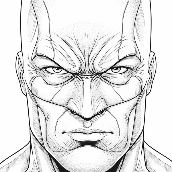 Superhero portrait with detailed suit texture and face