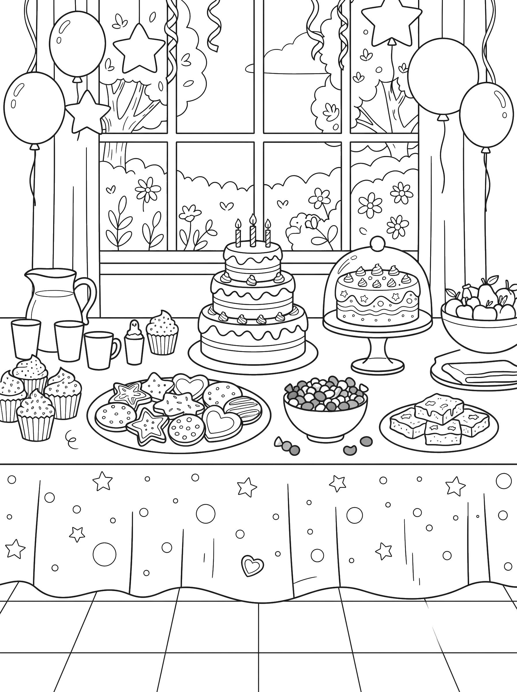 Dessert Table coloring page