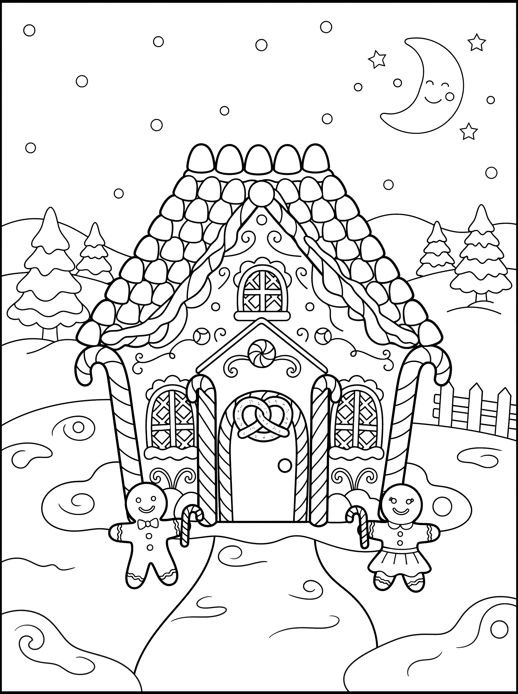 Gingerbread House coloring page