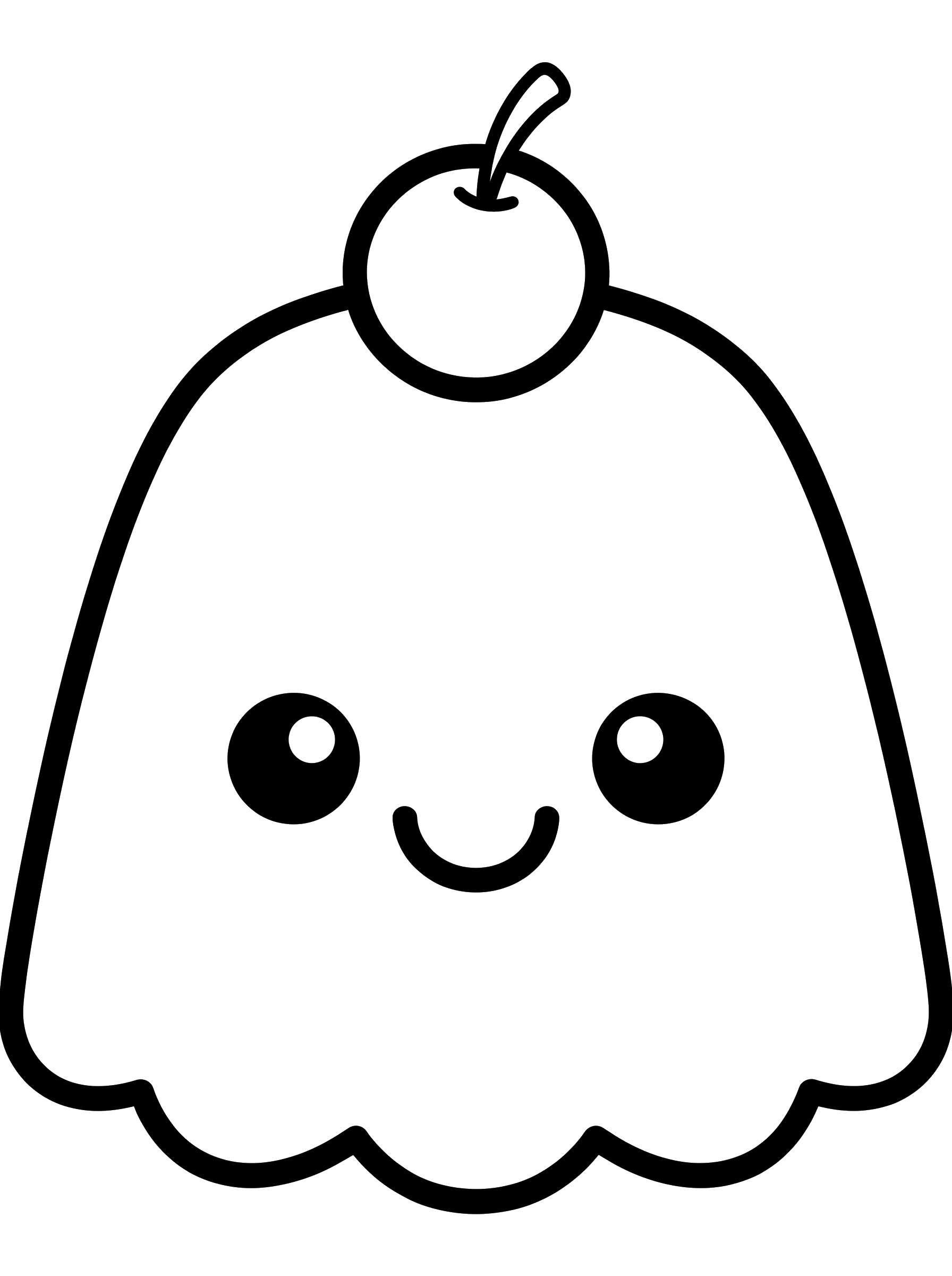 Pudding with a Cherry coloring page