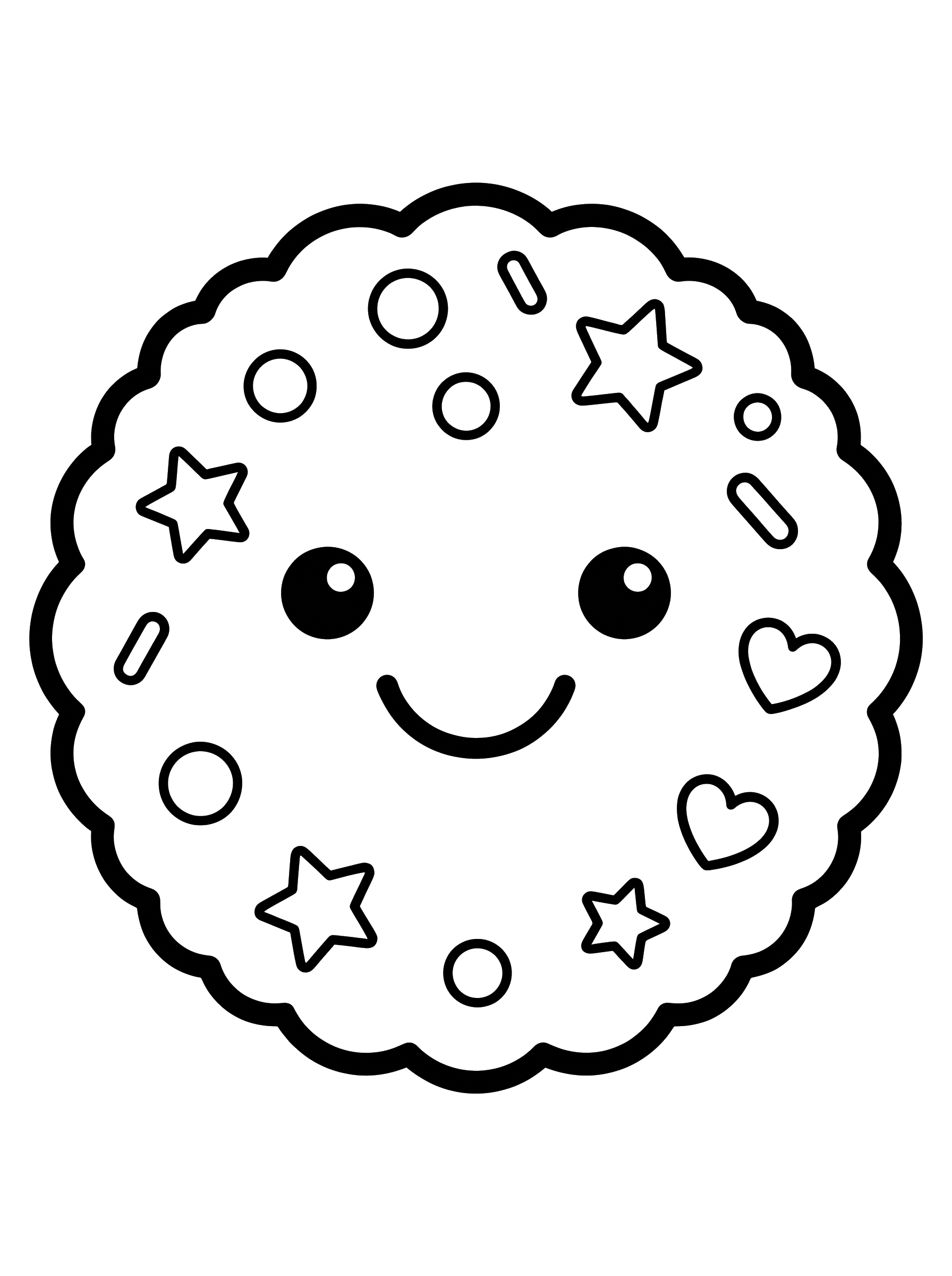Smiling Cookie coloring page