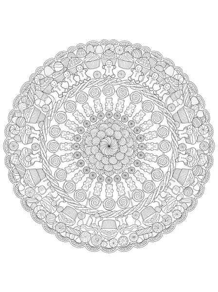 Sweets Mandala coloring page