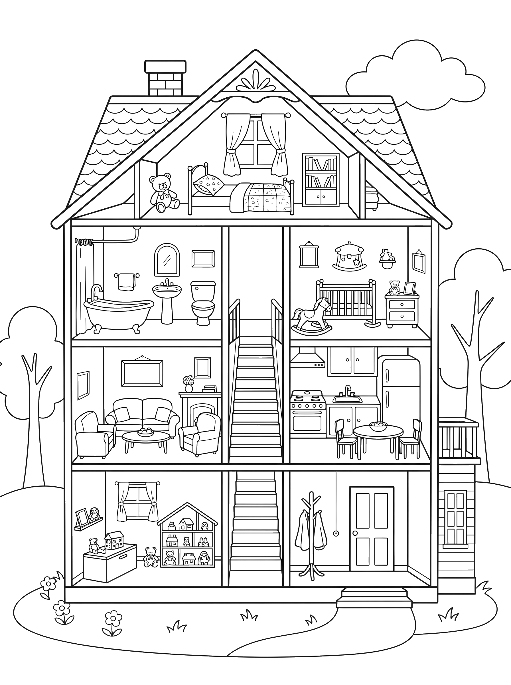 Dollhouse coloring page