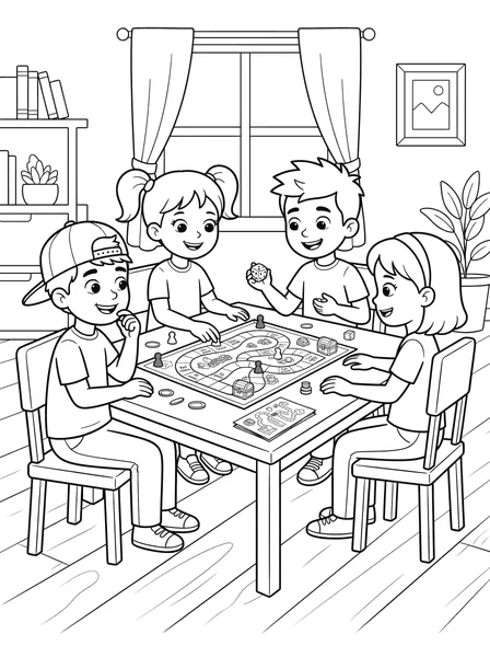 Kids Playing a Board Game