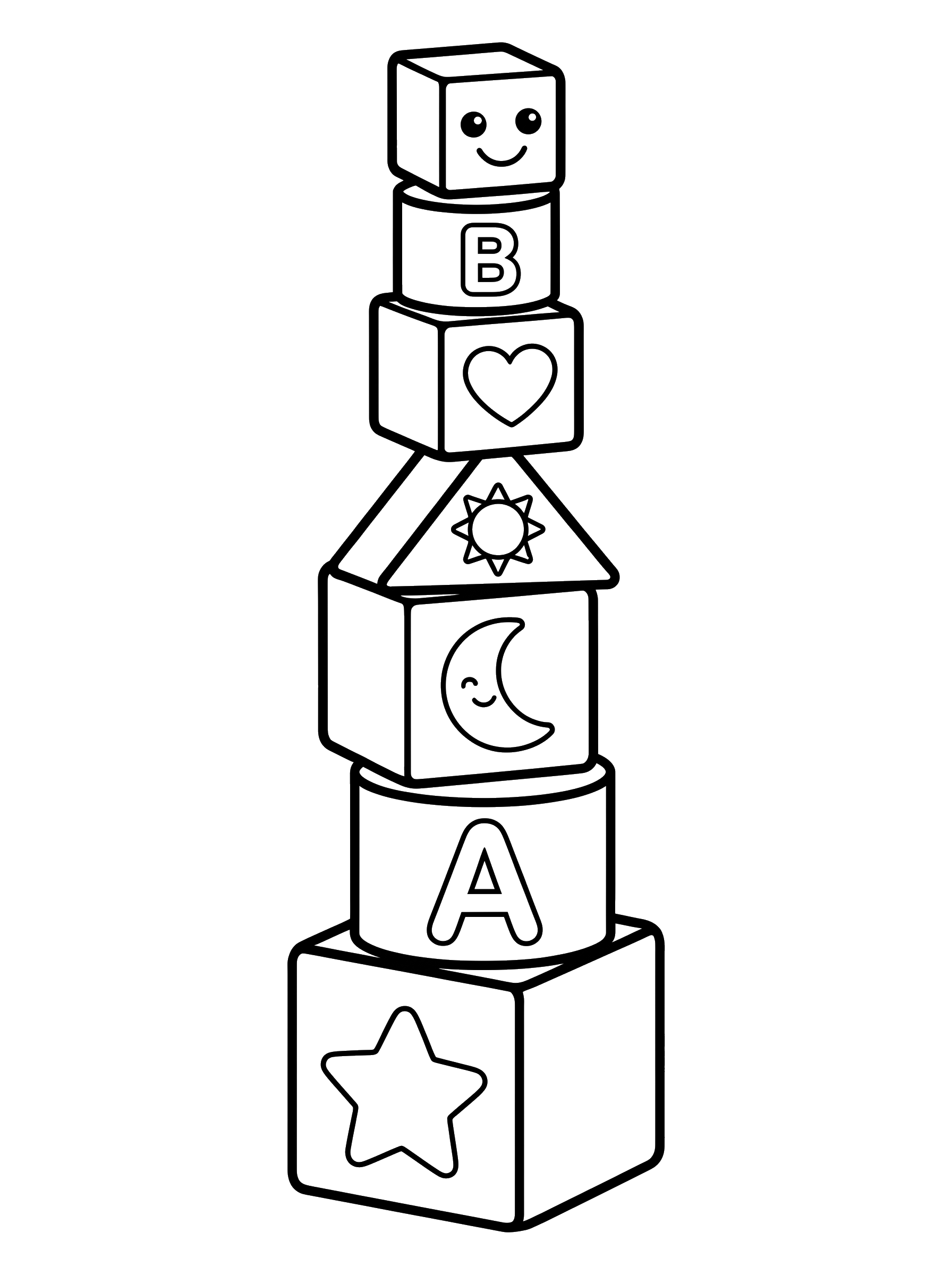 Stacked Toy Blocks coloring page