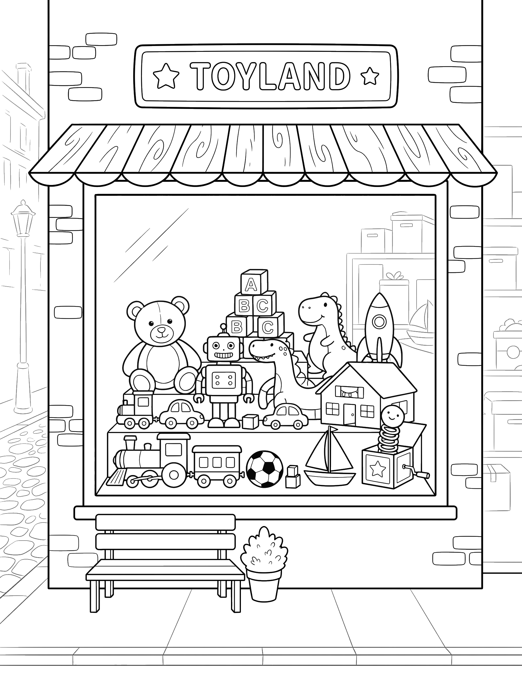 Toy Store Window coloring page