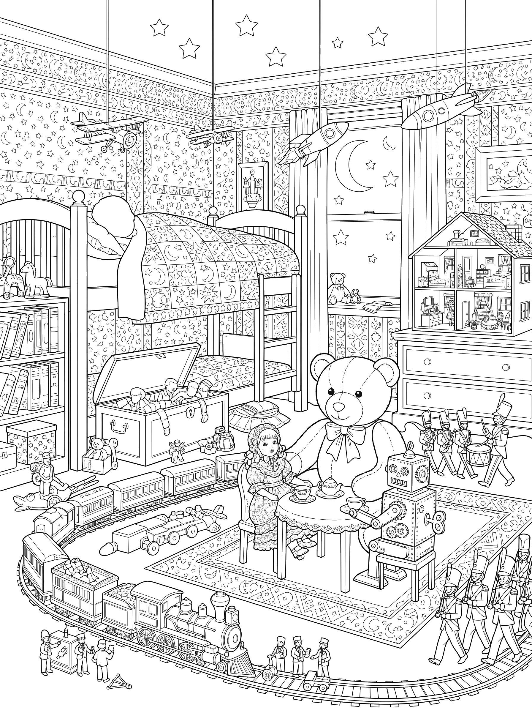 Toys Come Alive at Night coloring page