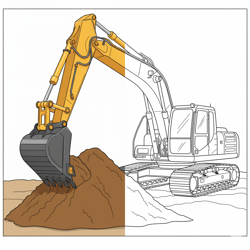 Excavadora en Obra